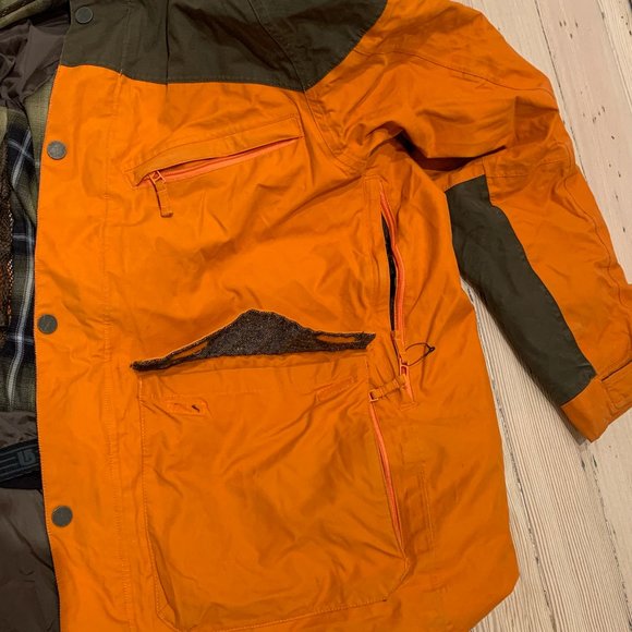 Burton Snowboard Jacket Large Orange Brown Dryride Performance - Picture 8 of 15